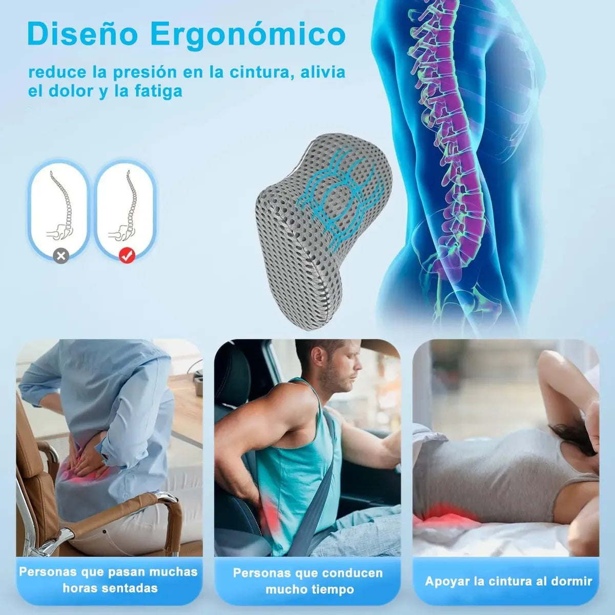 Soporte Lumbar Memory Foam Pro